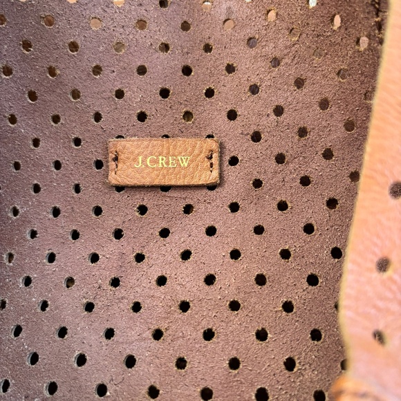 J. Crew Leather Perforated Tote in Cognac - Picture 5 of 9